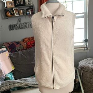 Women's Cream Fleece Vest